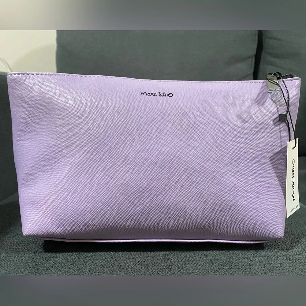 NWT Marc Tetro White Westie Dog Print & Purple Hydrangea Flowers Bag - Picture 2 of 13